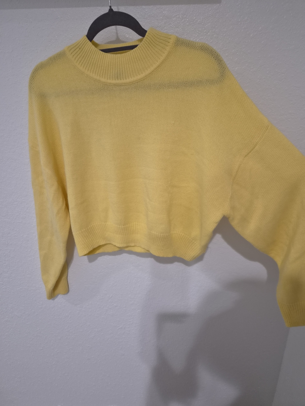 H&M Yellow Cropped Turtleneck Sweater
